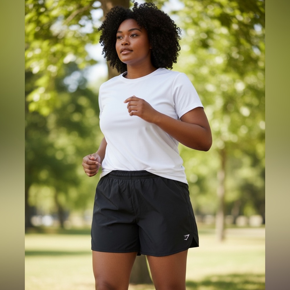 Gymshark Women’s Plus Fit Pintuck Shorts HT3 Black Size XXXL